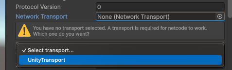 use unity transport